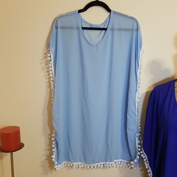 2 Adreamly sheer with pompom cover ups: one size fits most - Picture 2 of 7
